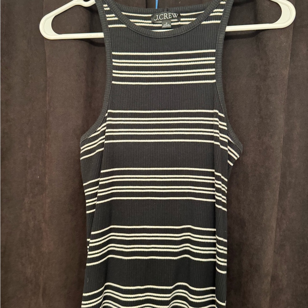 J. Crew Women's Tank Top in Black with White Stripes
